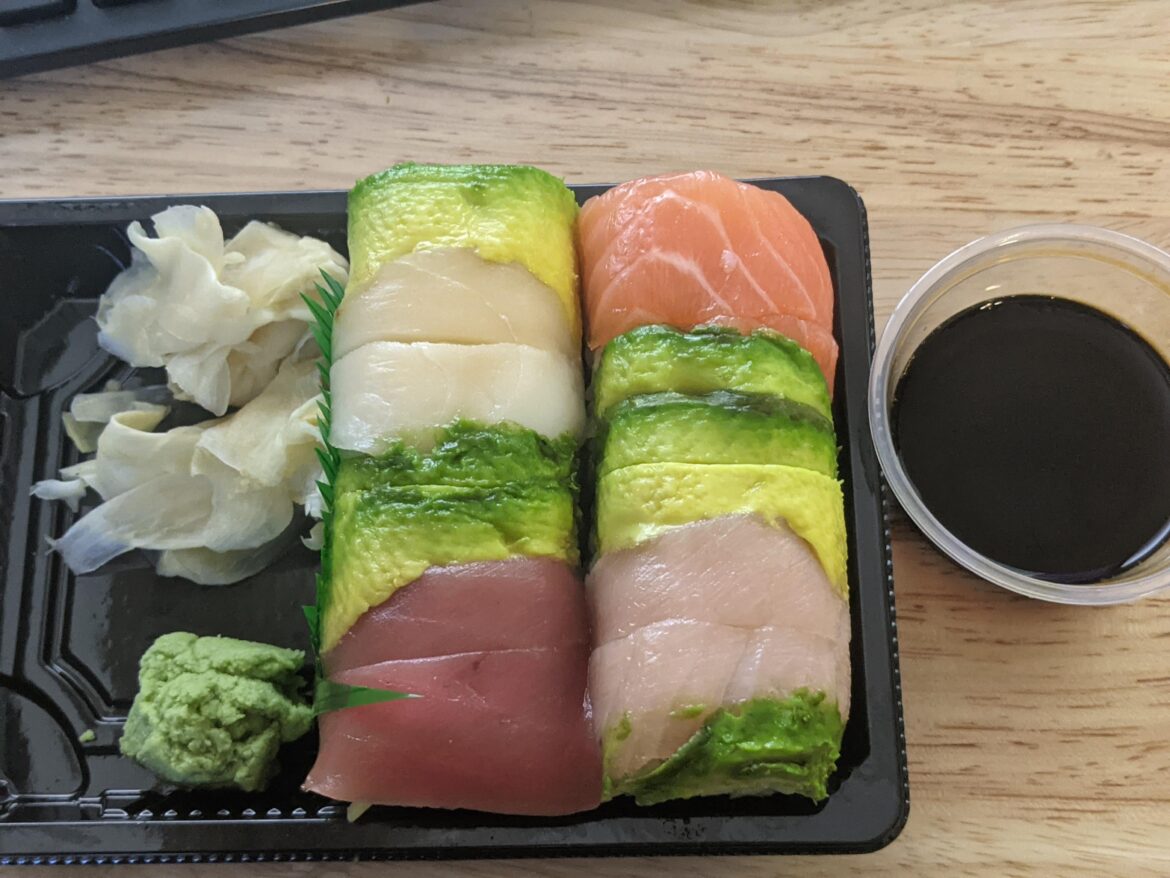 Got over my fear of doordashing raw fish and it was delicious. Rainbow Roll from Inaka Sushi Bar in OKC