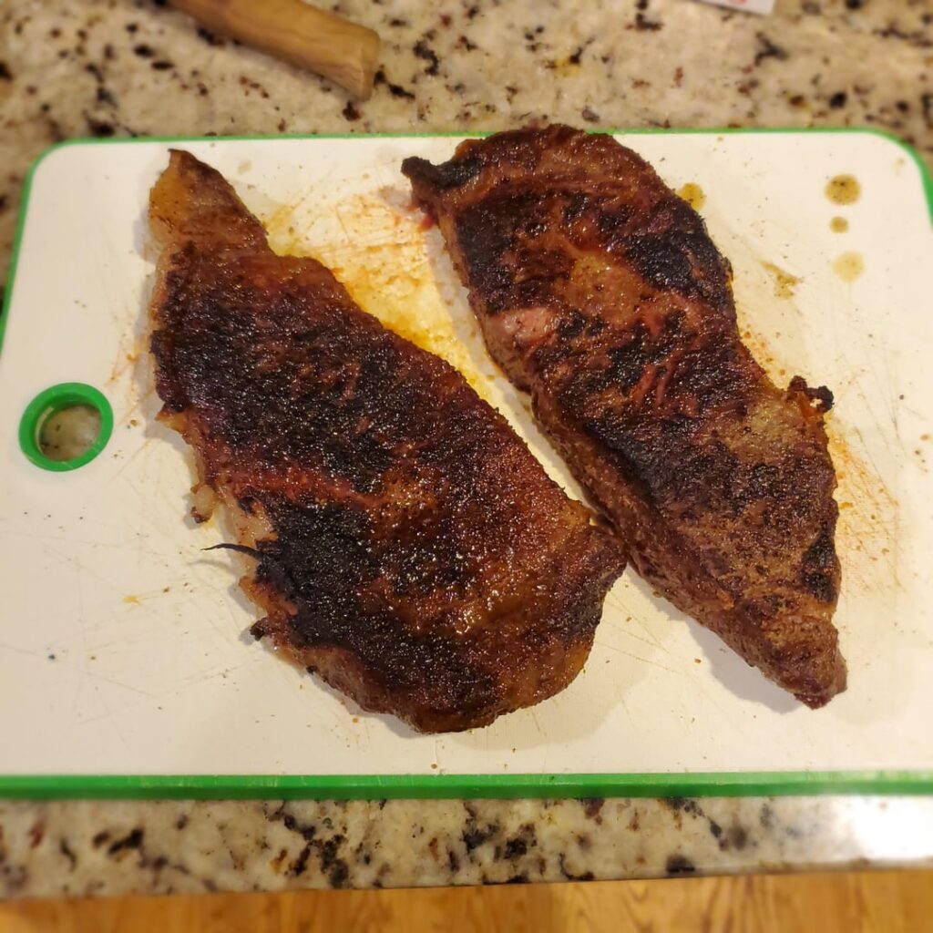 Ribeyes – smoked first and then sous vide Ribeyes - smoked first and then sous vide