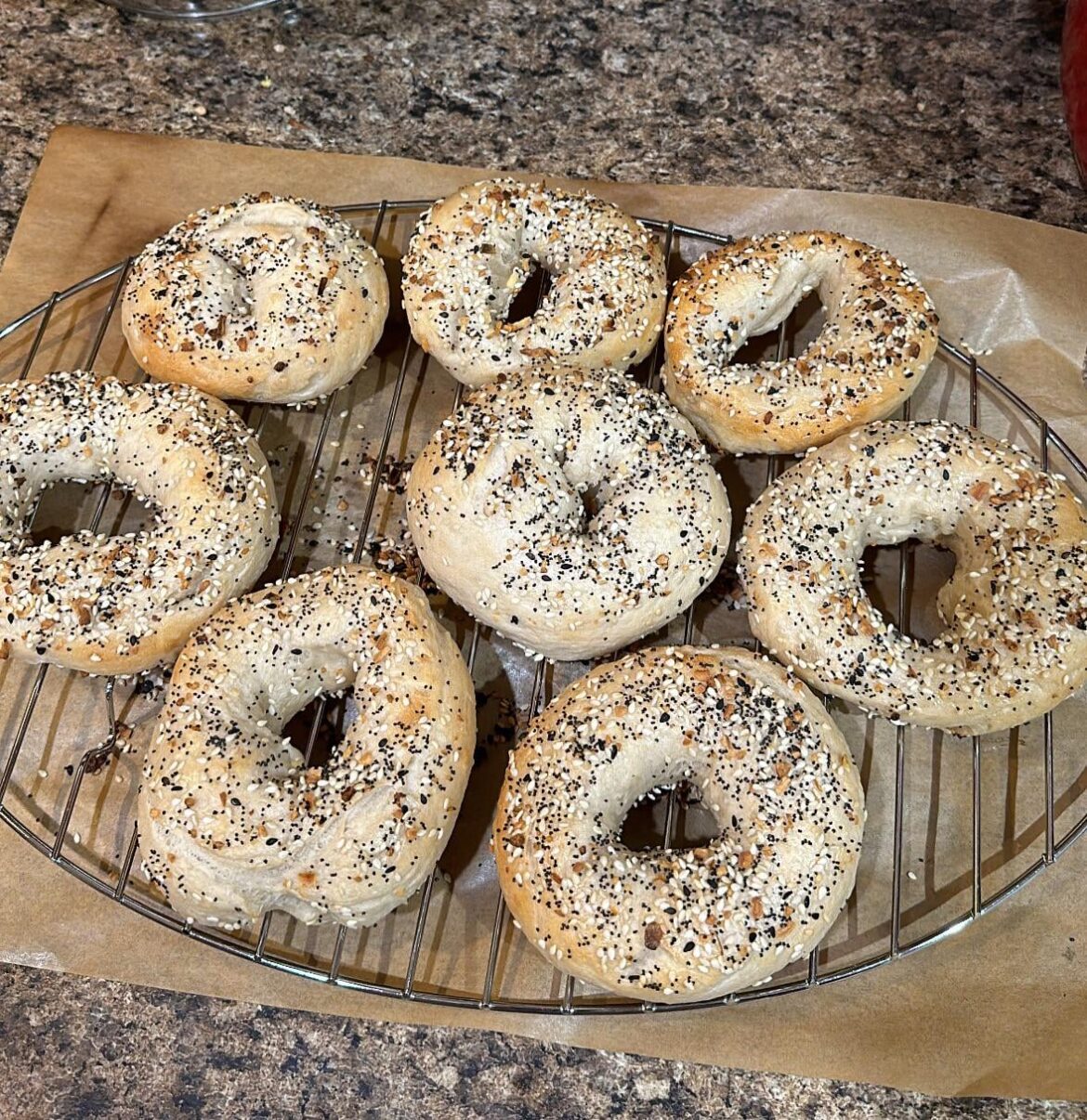 First time making sourdough discard bagels!