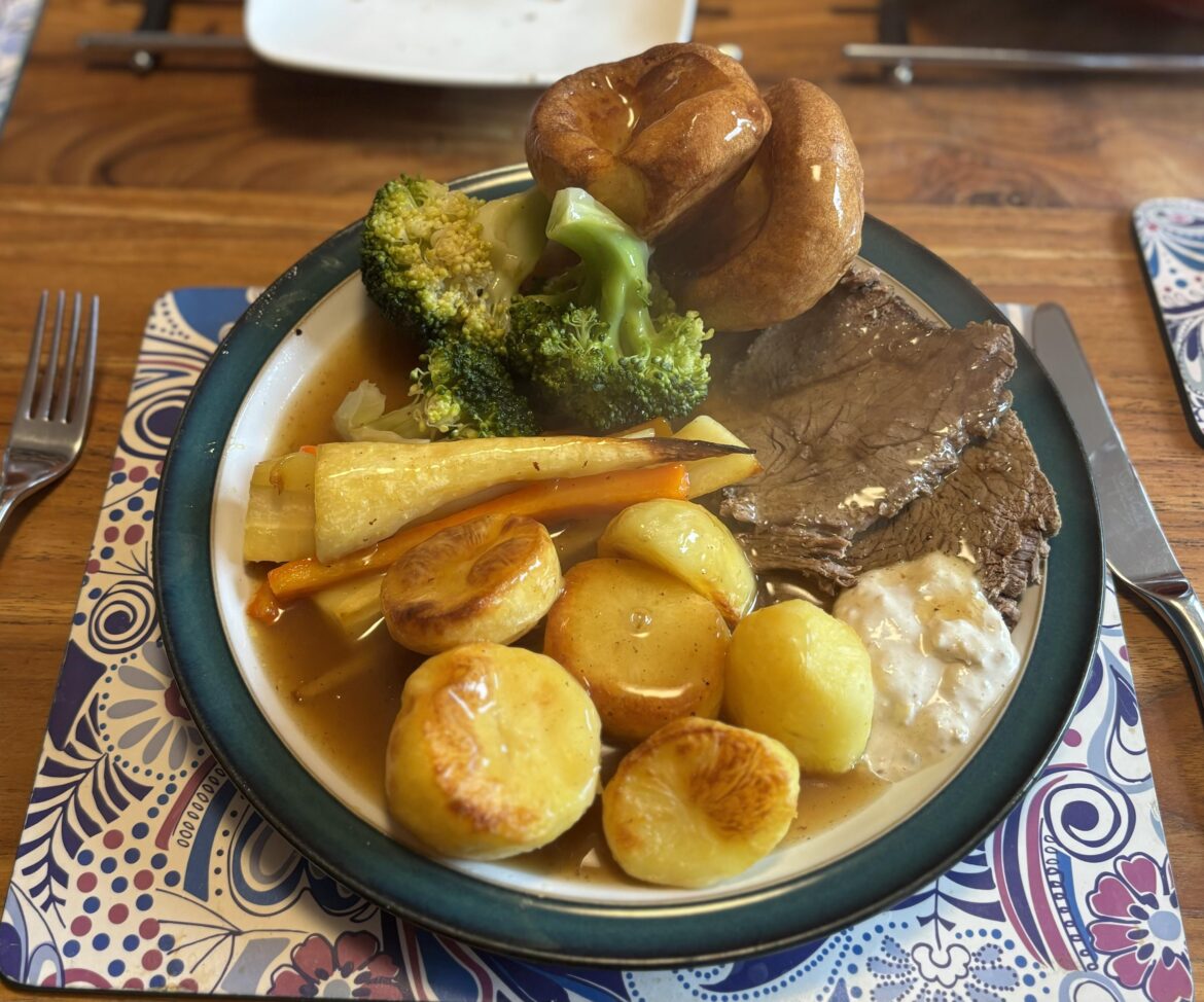 Beef pot roast and all the ftrimmings