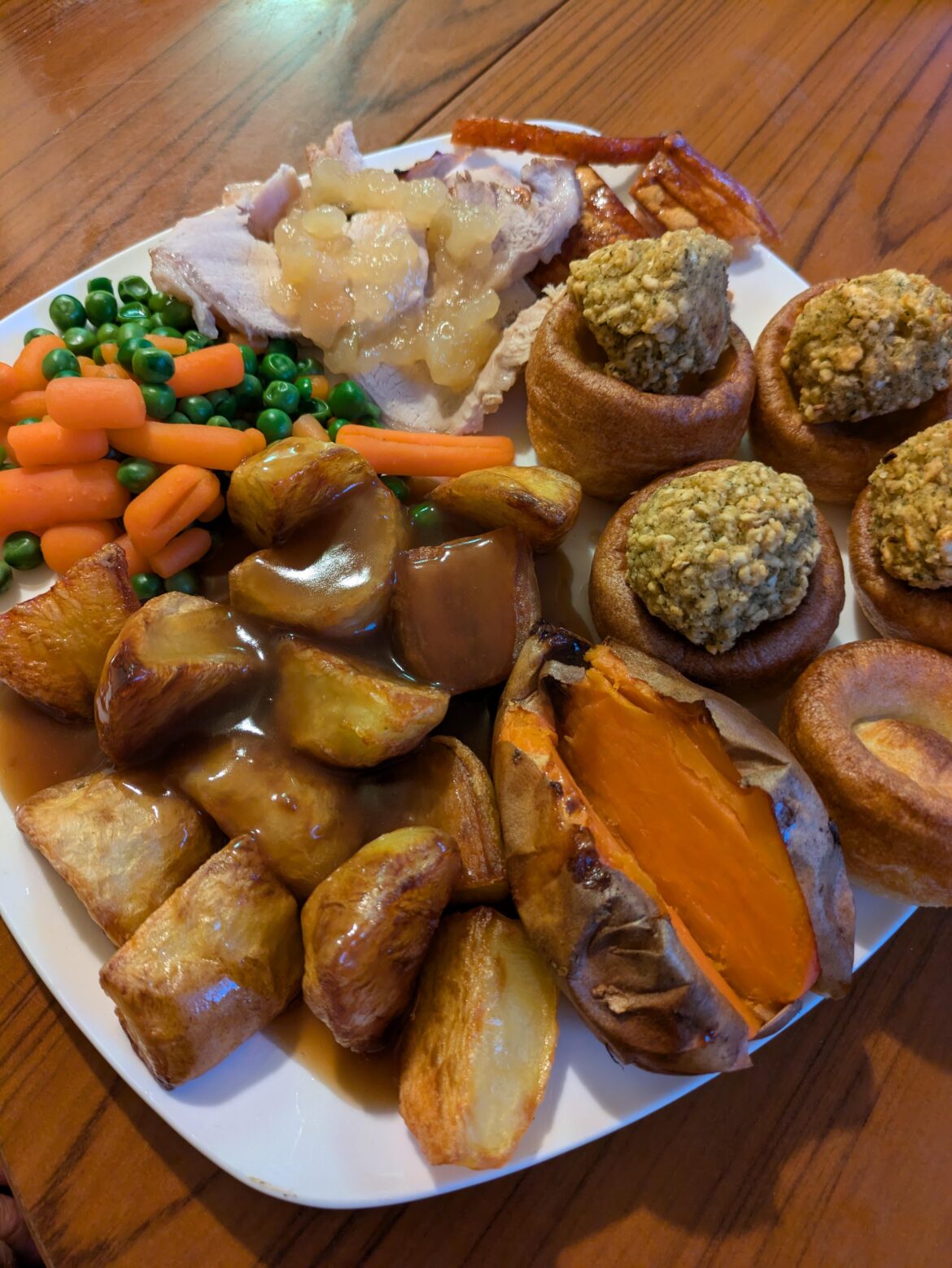 Roast pork dinner