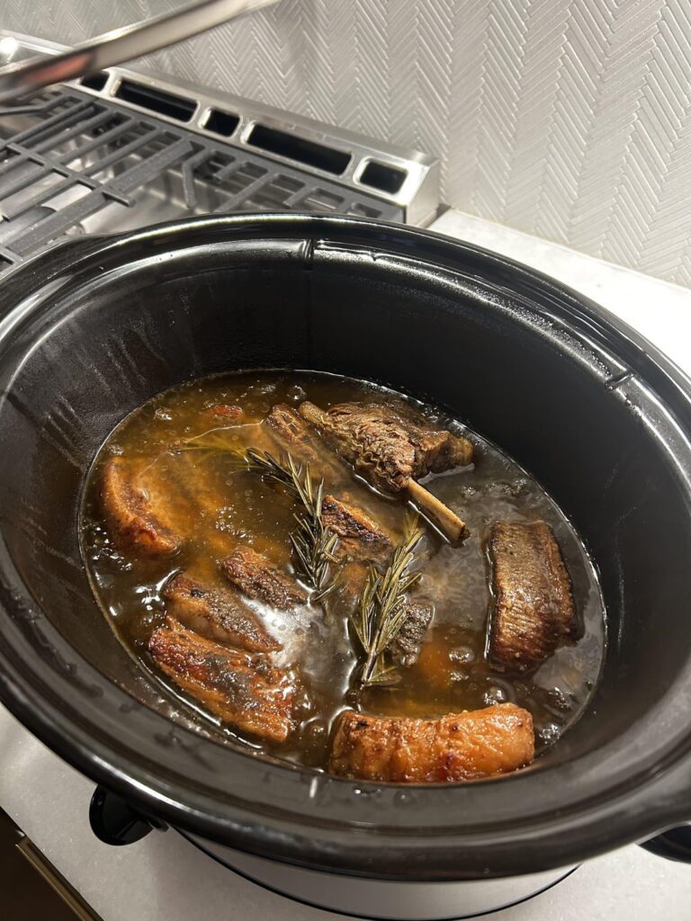 Short Ribs in the slow cooker today! A first for us! BTW my fiancé is from Greece and had no idea what a crock pot was until we started dating. Now she can’t get enough of it!