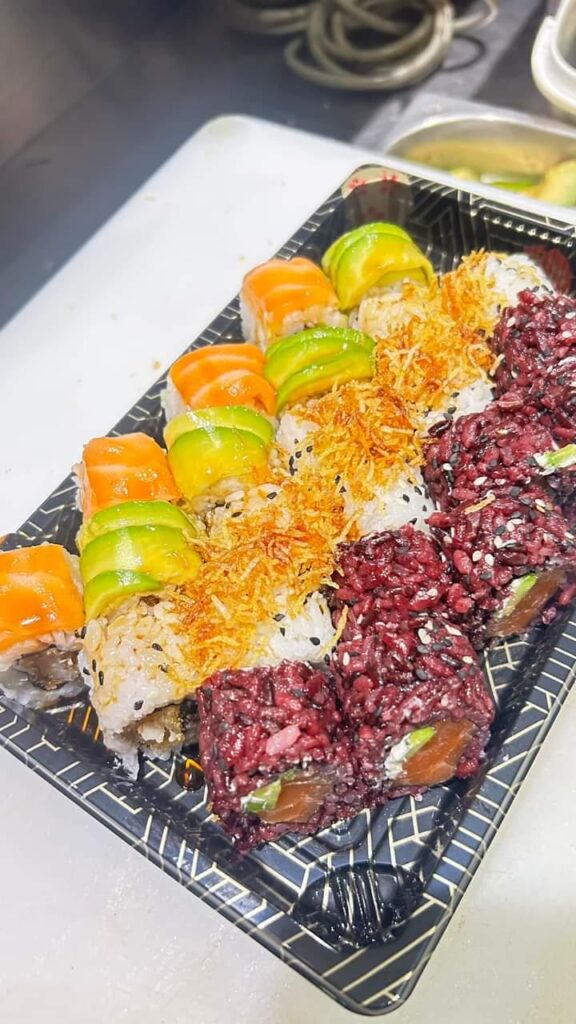 sushi before going to work.