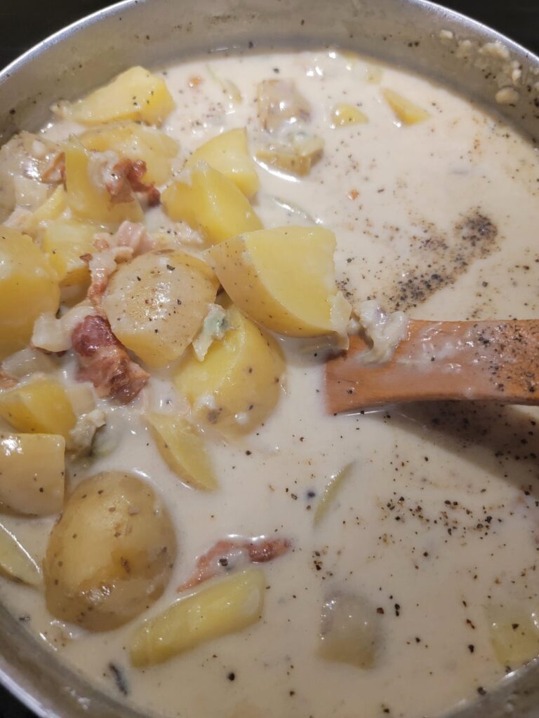 Clam chowder with 5x the potatoes and clams
