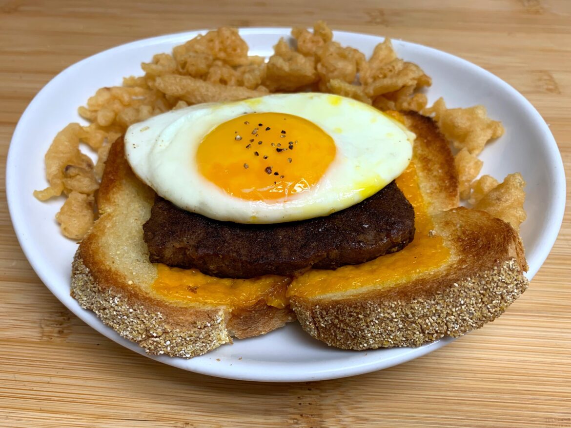 Cheese Toast with Beef Lorne Sausage