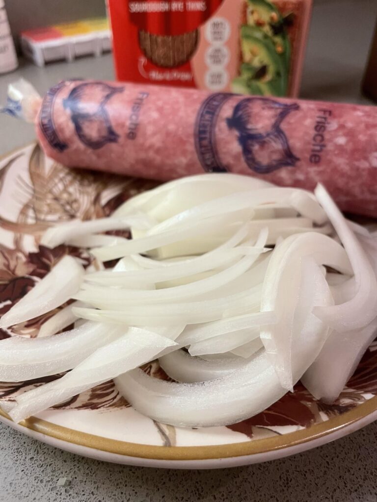 The mettwurst is really just a vehicle for onions