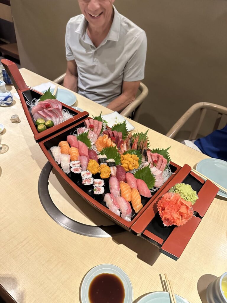 Birthday sushi boat