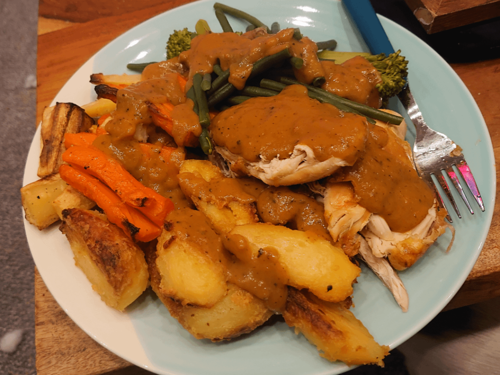 Roast, with gravy that might be my magnum opus.