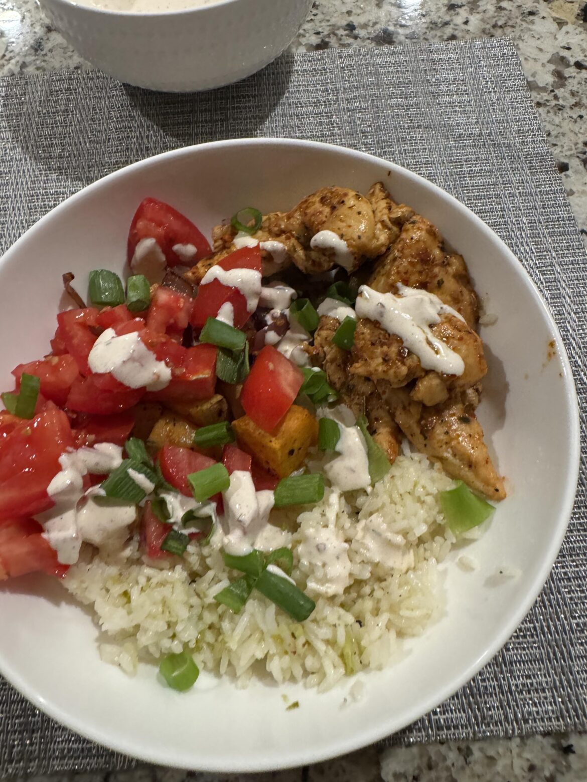 Chipotle chicken and rice bowl