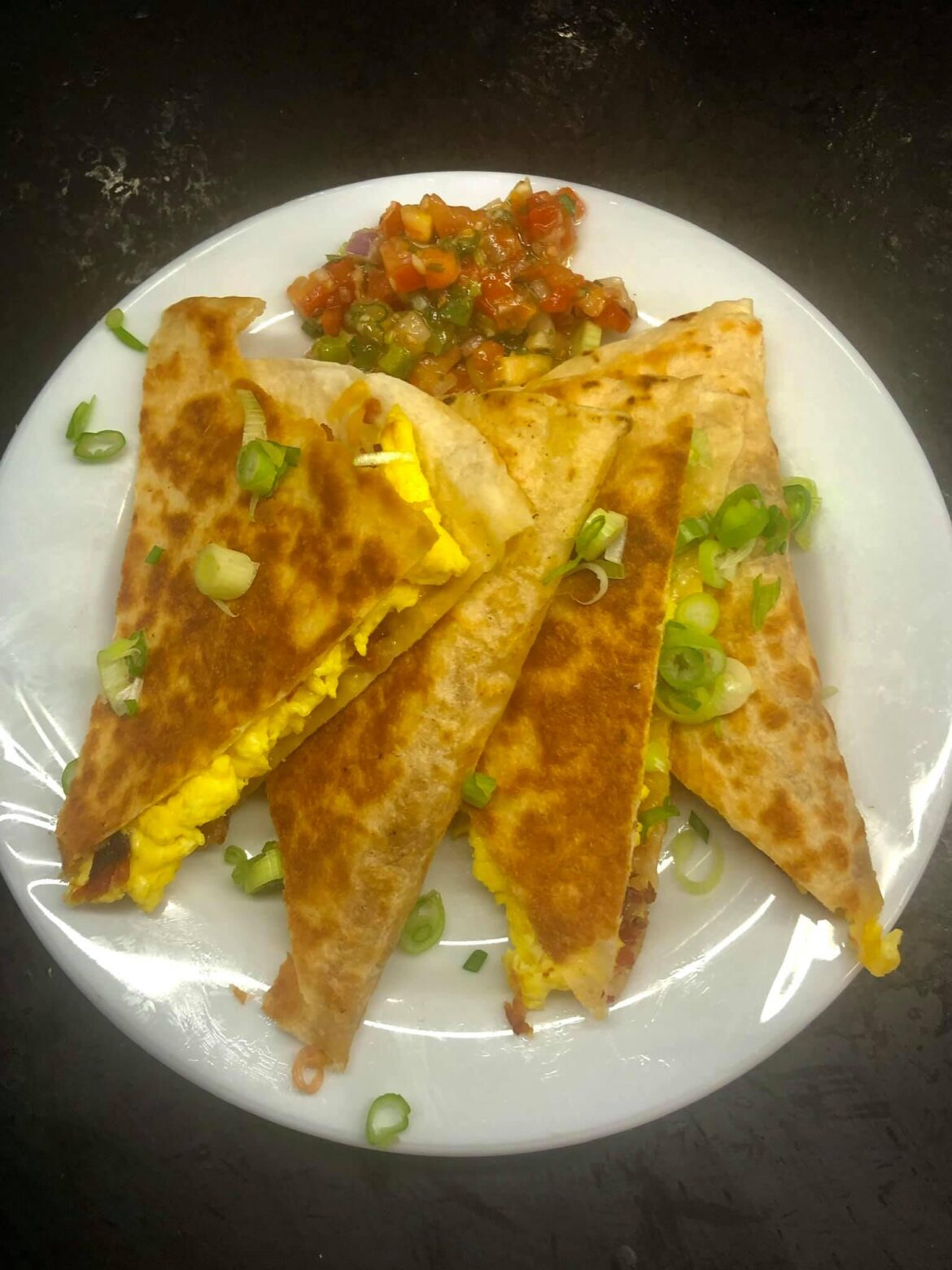 Amazing breakfast quesadilla!