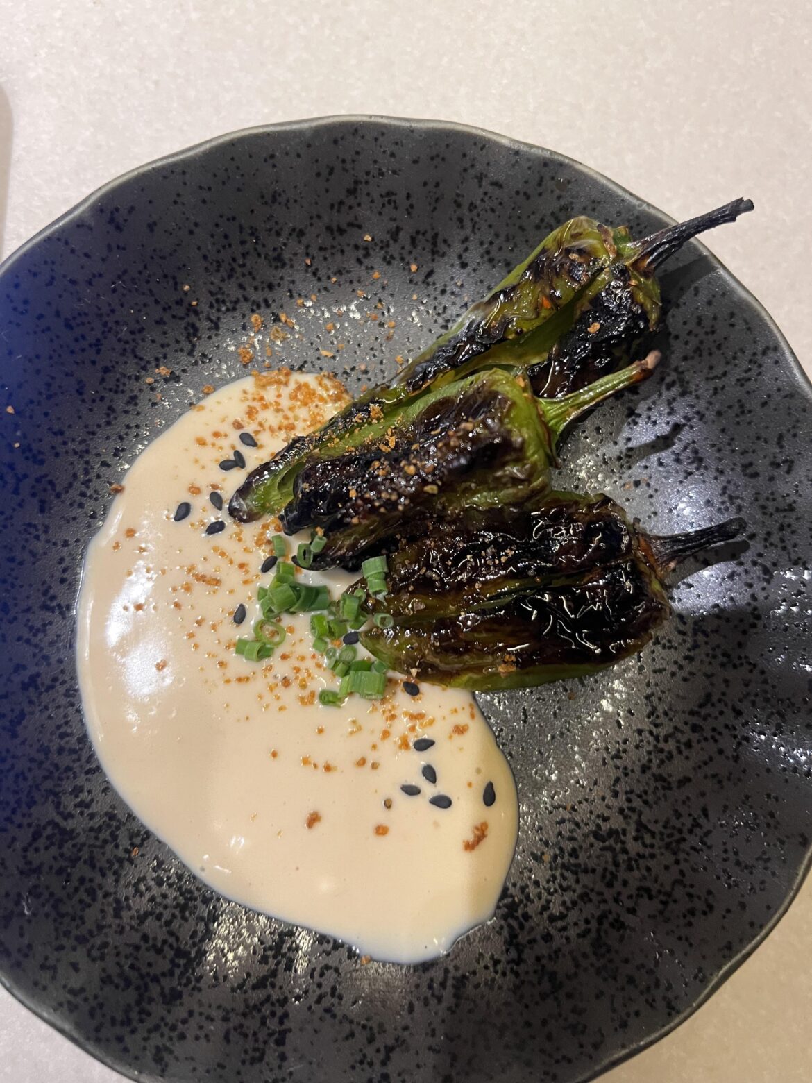 Charred peppers, Shirae, Dehydrated Yuzu Kosho