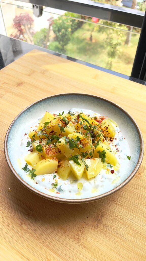 Potato salad with yogurt sauce