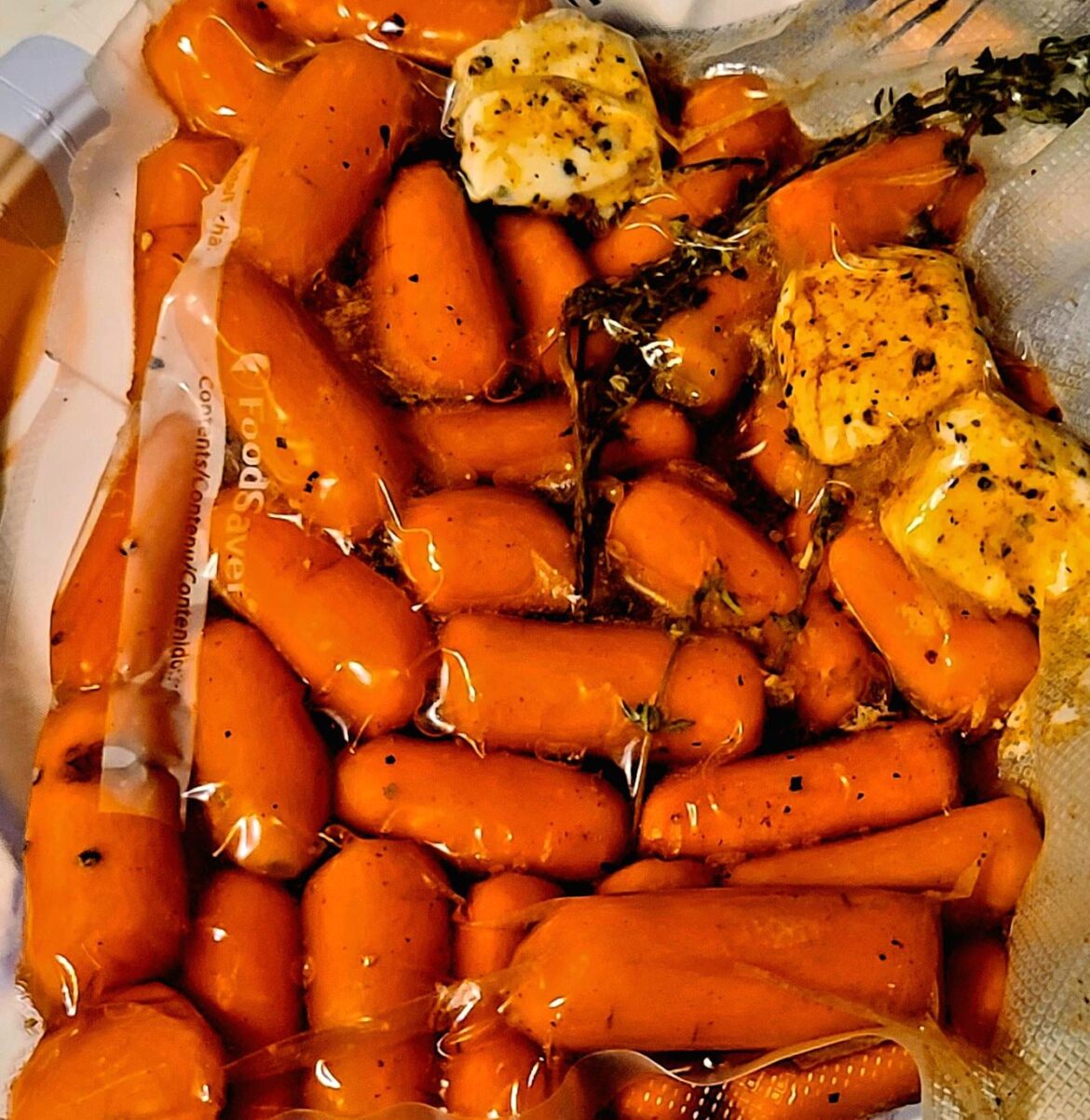 Dark maple syrup, courvoisier VSOP, butter, thyme, a pinch of salt.