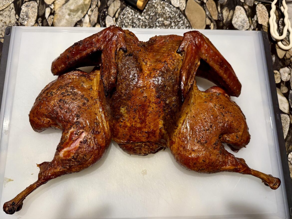 My first turkey on the Camp Chef. Perfect!