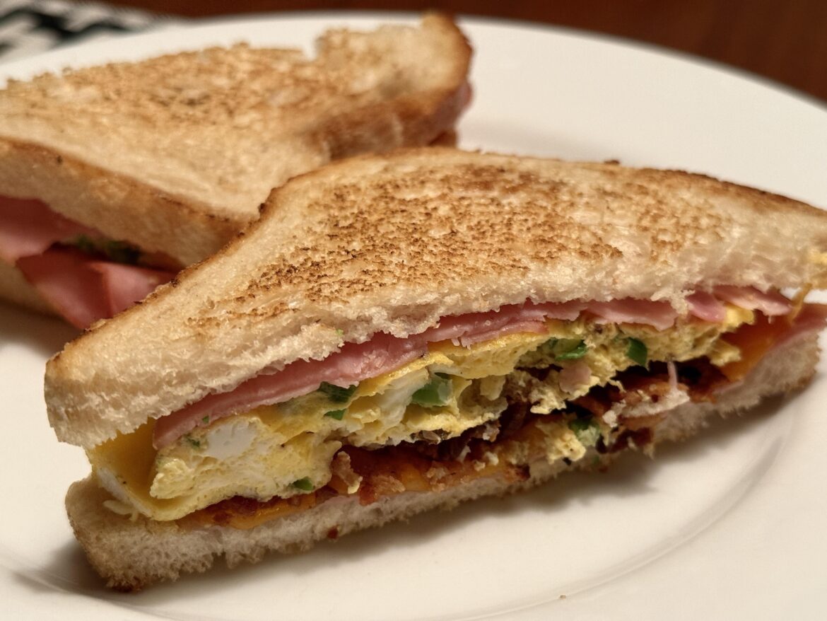 Ok I revisited the breakfast sandwich. This time I added ham.