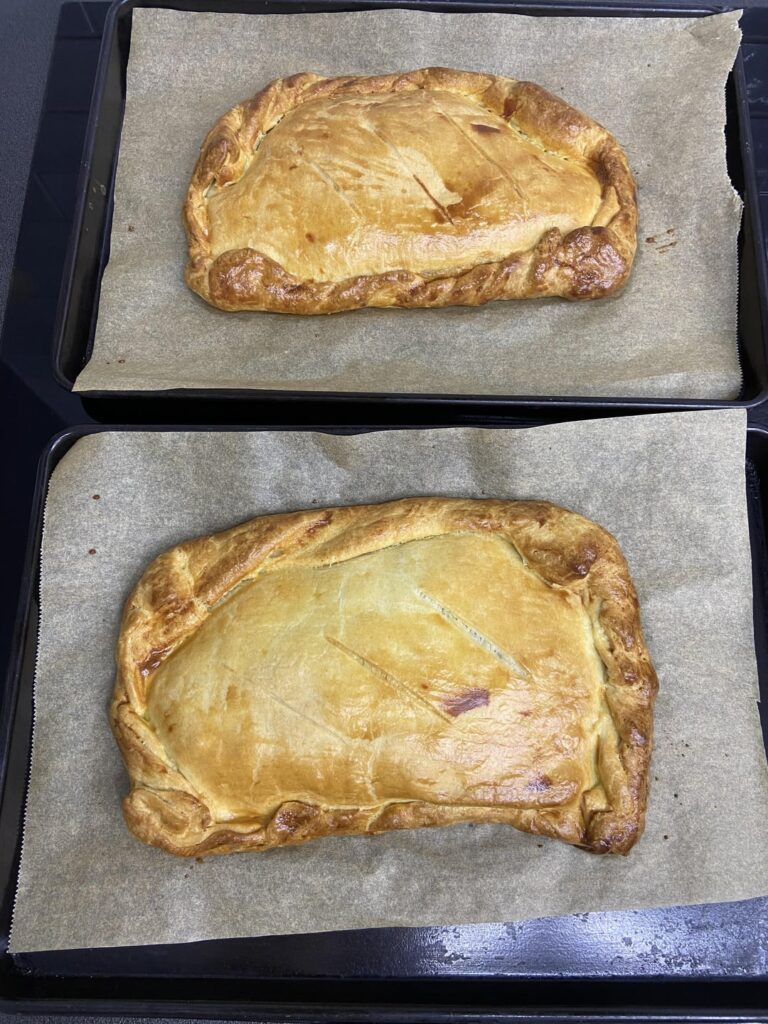 Giant Cornish pasties. No soggy bottoms