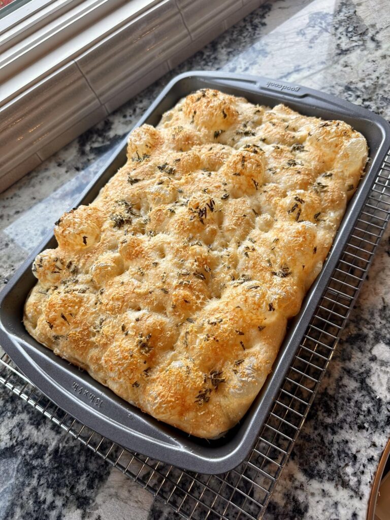 When the fam asks for fresh focaccia for Thanksgiving, they happily get it!