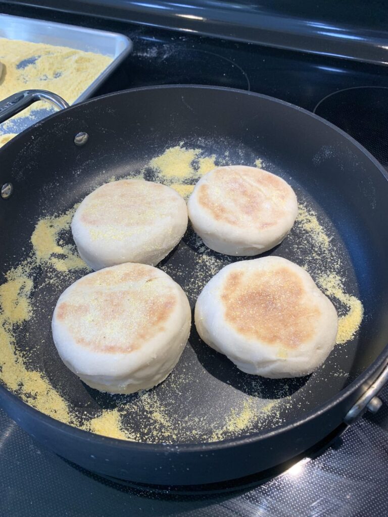 Sourdough discard English muffins!