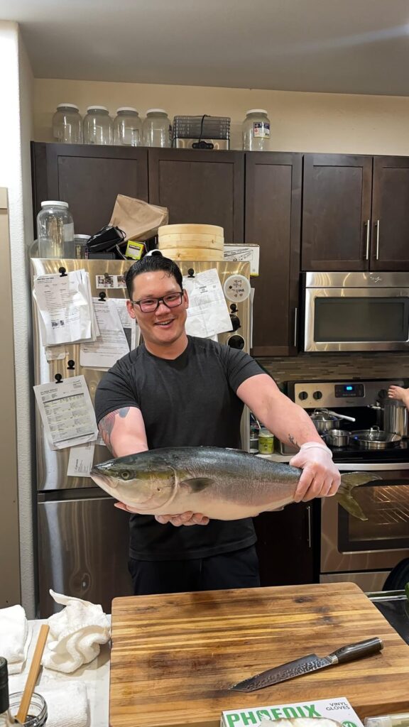 Fresh fish for dinner for friends