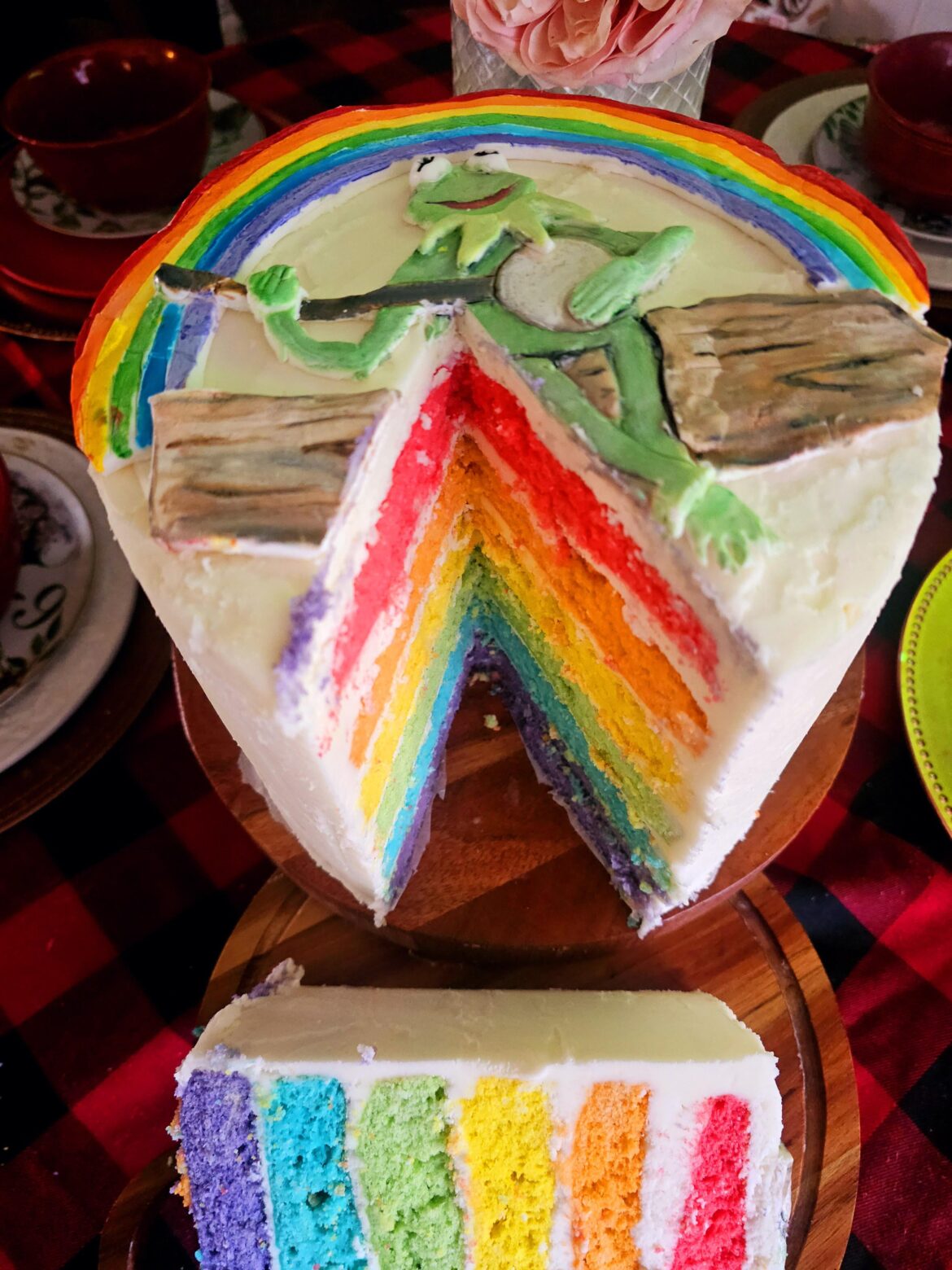 Kermit Rainbow Connection cake