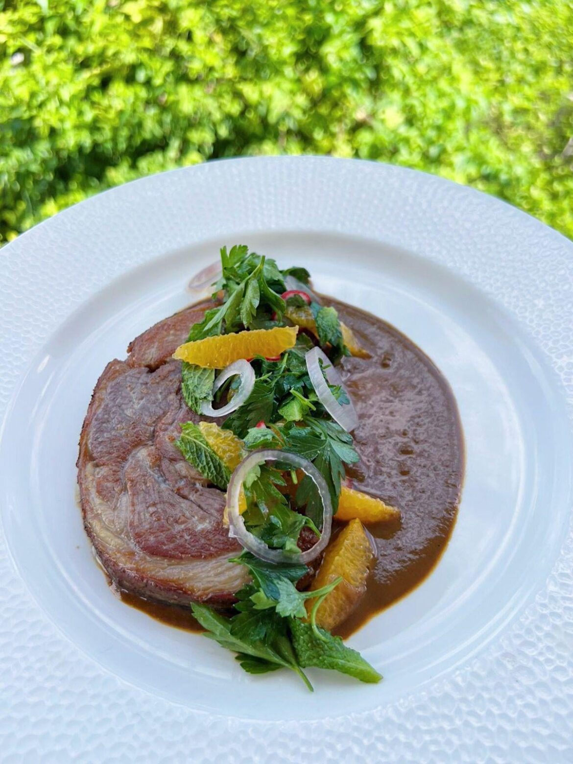 Leg of Lamb “Chop” with Mole.