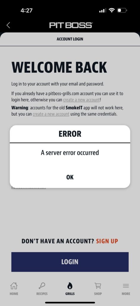 Anyone else having issues with the Pit Boss app?