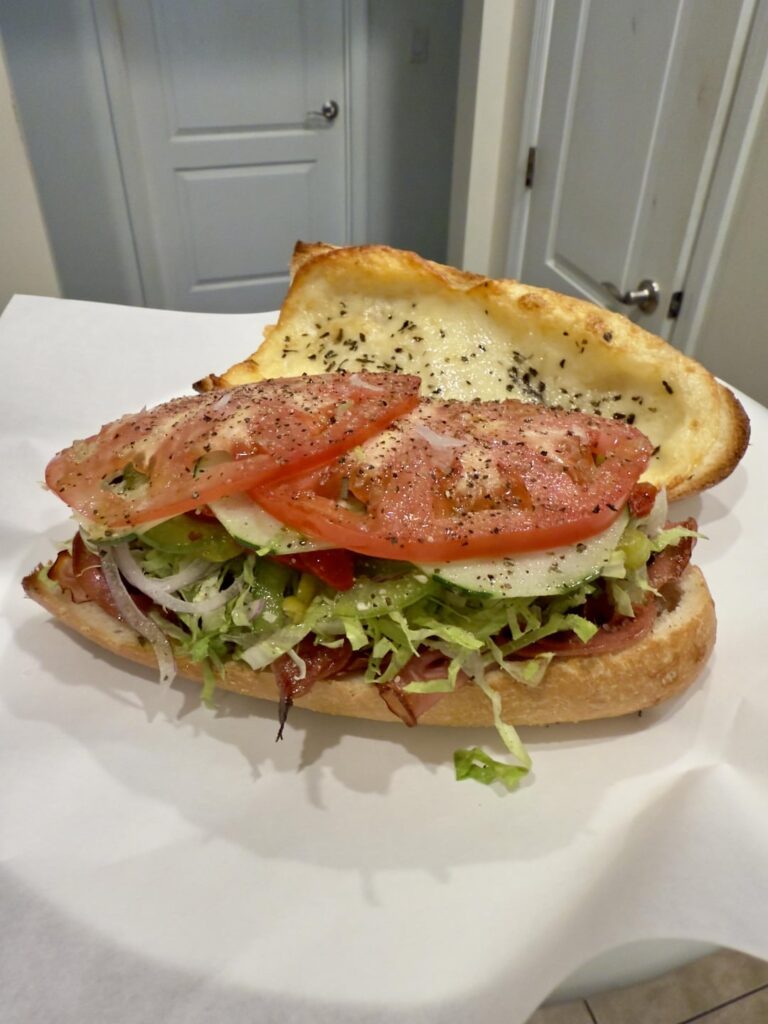 My version of an Italian hoagie step by step.