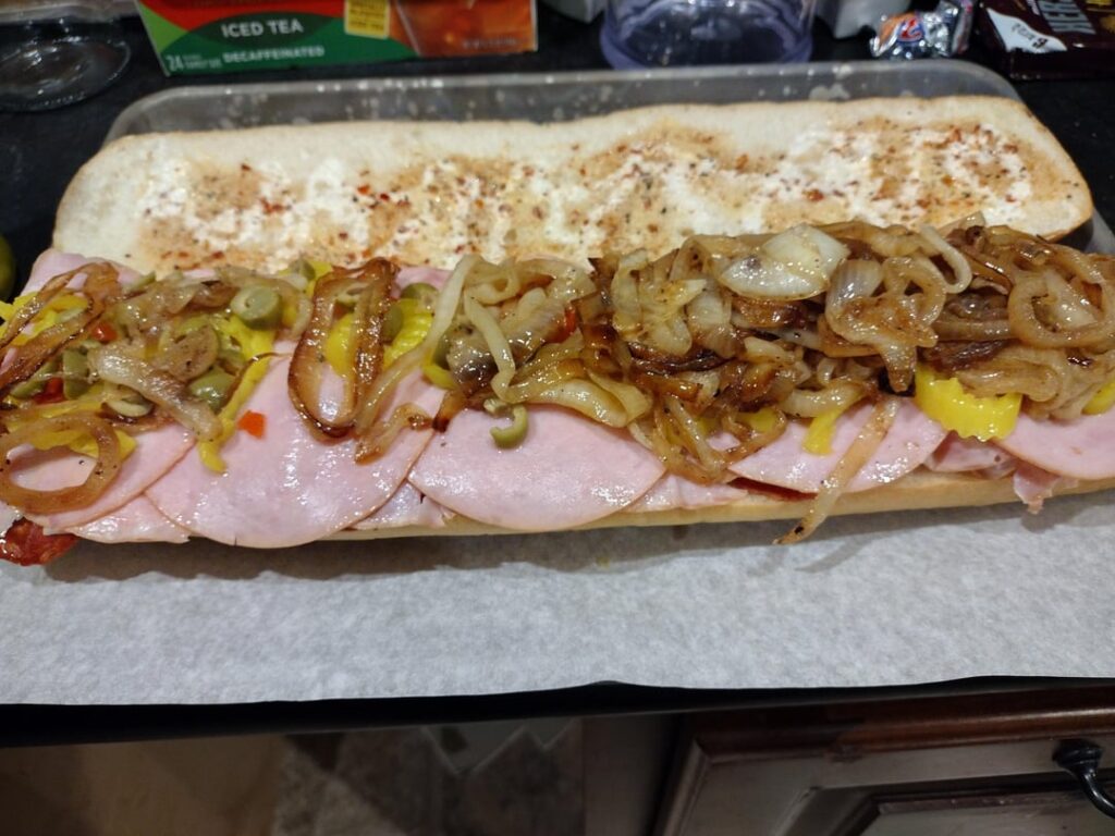 Making a sandwich for me and mum, can you tell which side is mine?