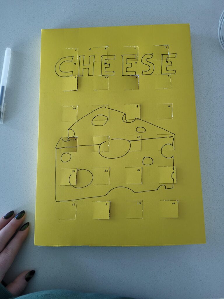 My partner made me a cheese advent calendar