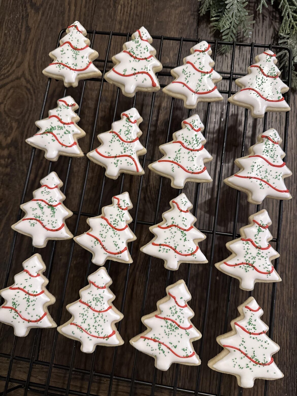 Christmas tree cake cookies