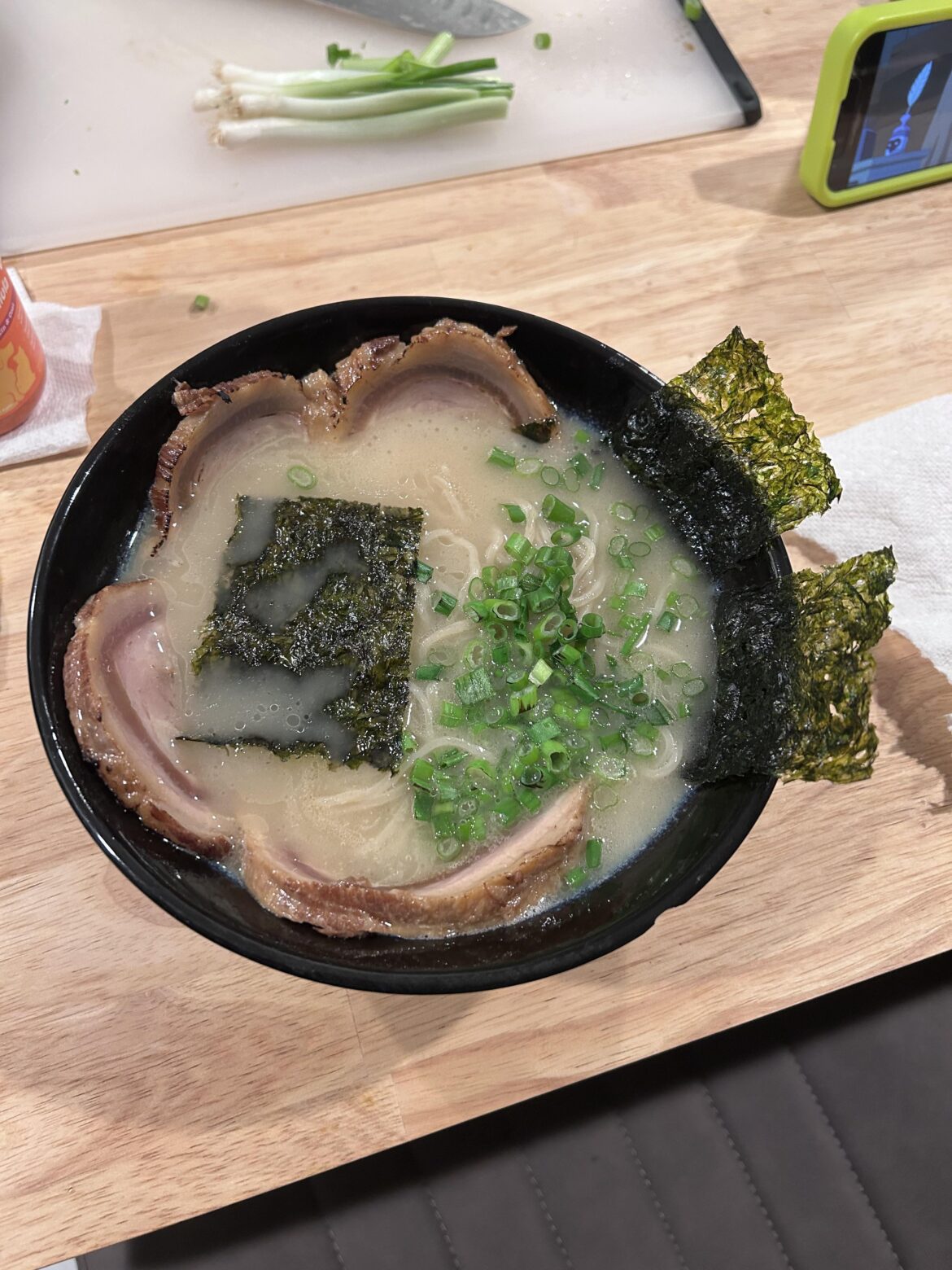 Tonkotsu chashumen, first time home made noodles