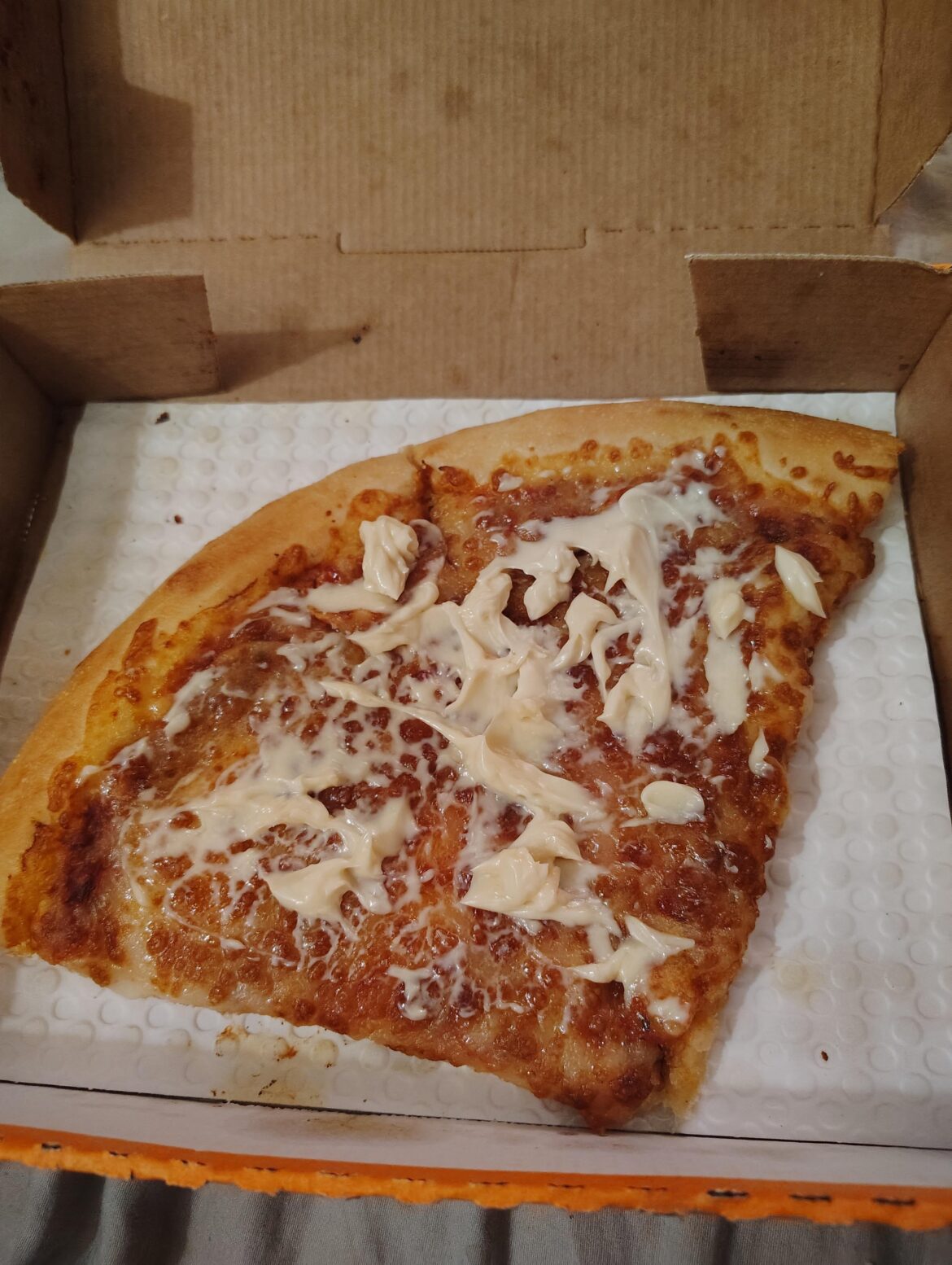 Reheated LC's cheese, with mayo. I know, straight to the gulag. Let's schedule my execution for the morning and I can have it again in Hell for lunch XD