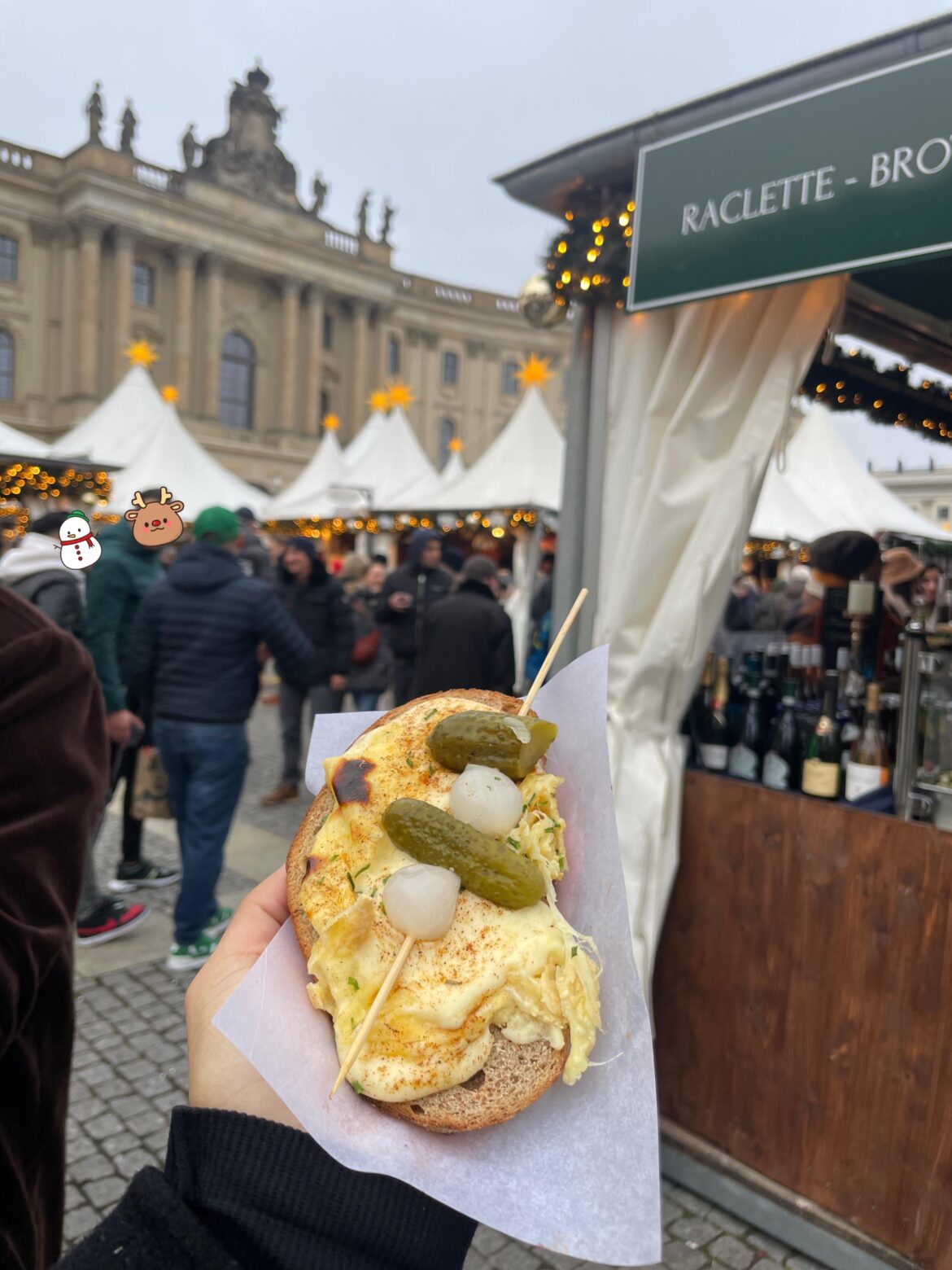 Raclette with cornichons