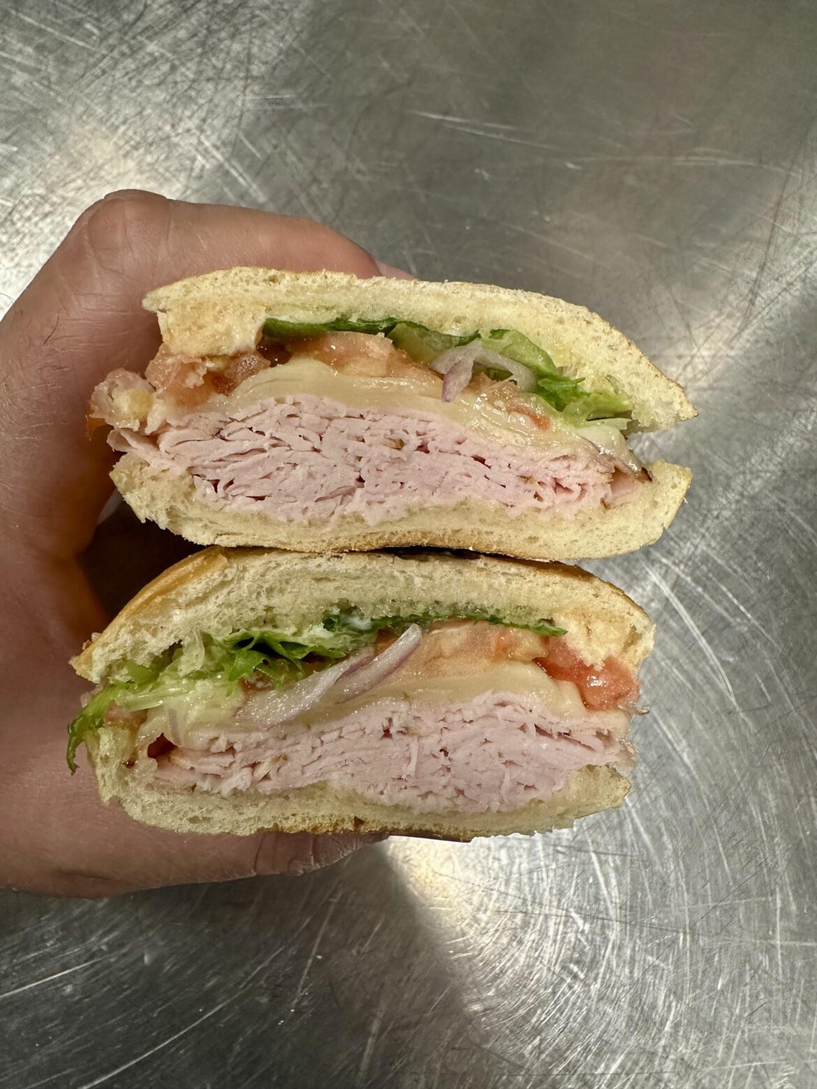 Turkey and Swiss for breakfast.