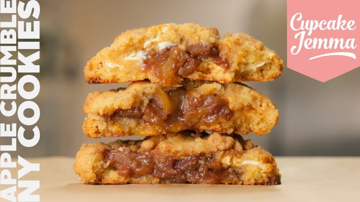 Apple Crumble New York Cookie Recipe & Tutorial | Cupcake Jemma