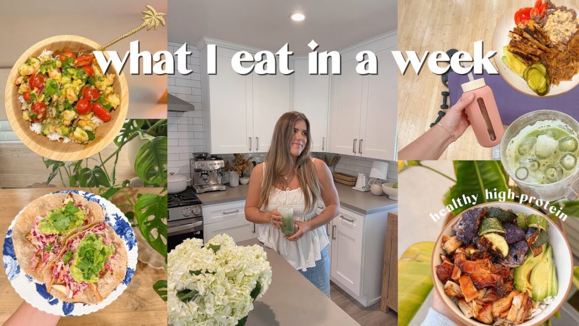WHAT I EAT IN A WEEK | high protein, healthy meals, + workout routine