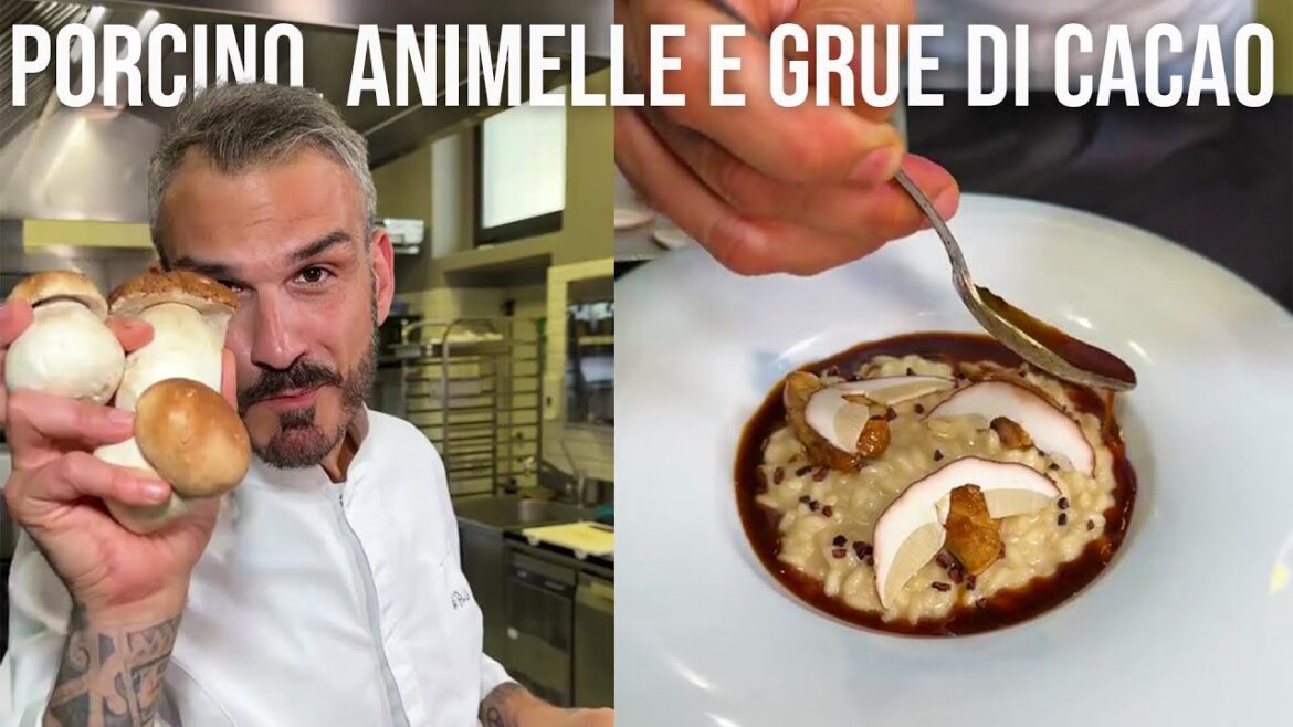 RISOTTO PORCINO, ANIMELLE E GRUE DI CACAO - Chef Roberto Di Pinto
