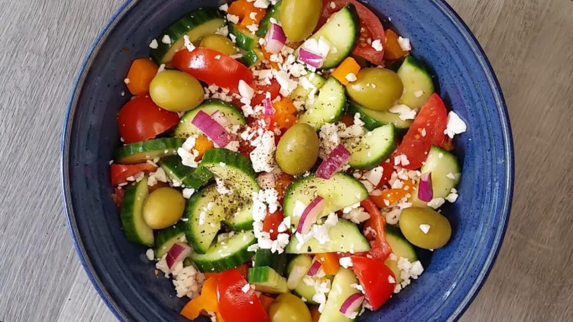 No Oil Greek Salad Recipe - Fresh, Light and Simple!