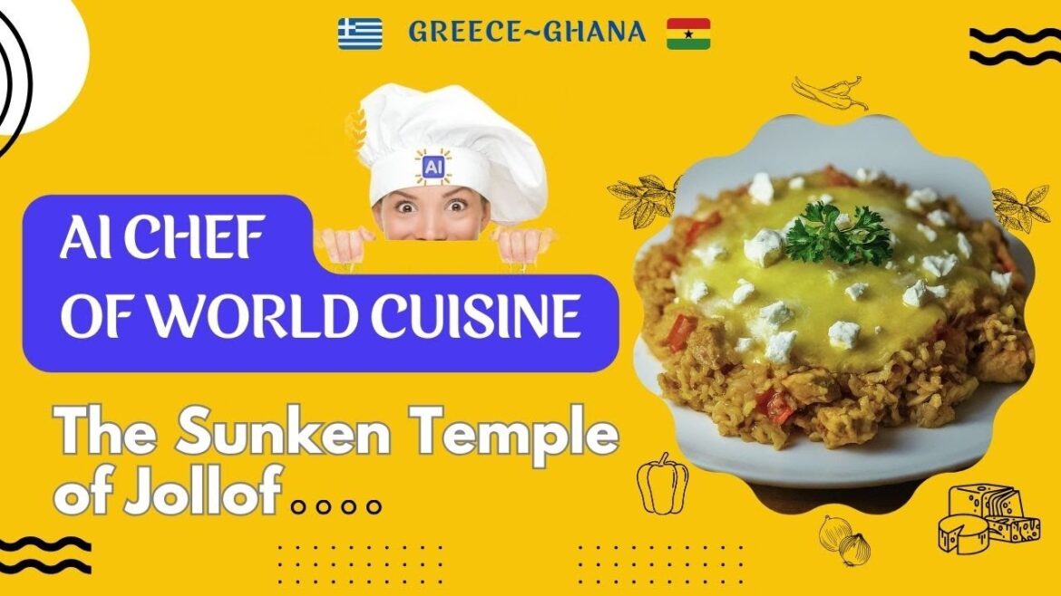 Greece~Ghana , The Sunken Temple of Jollof with AI chef. Greece~Ghana , The Sunken Temple of Jollof with AI chef.