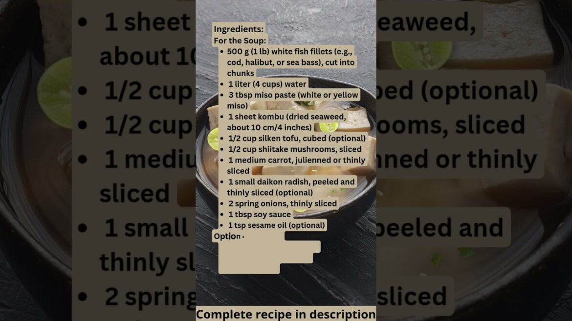 Miso Fish Soup Miso Fish Soup