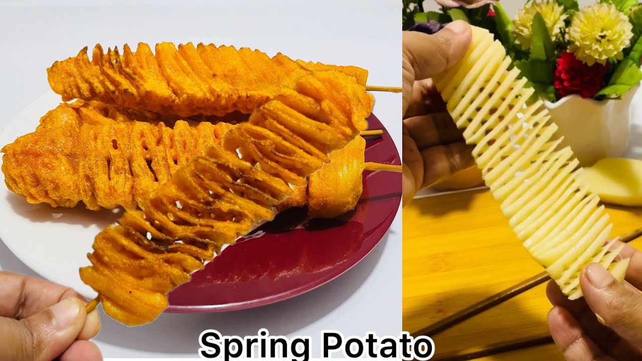 How to make Crispy Spring Potato at home | Quick & Easy Potato Chips ...