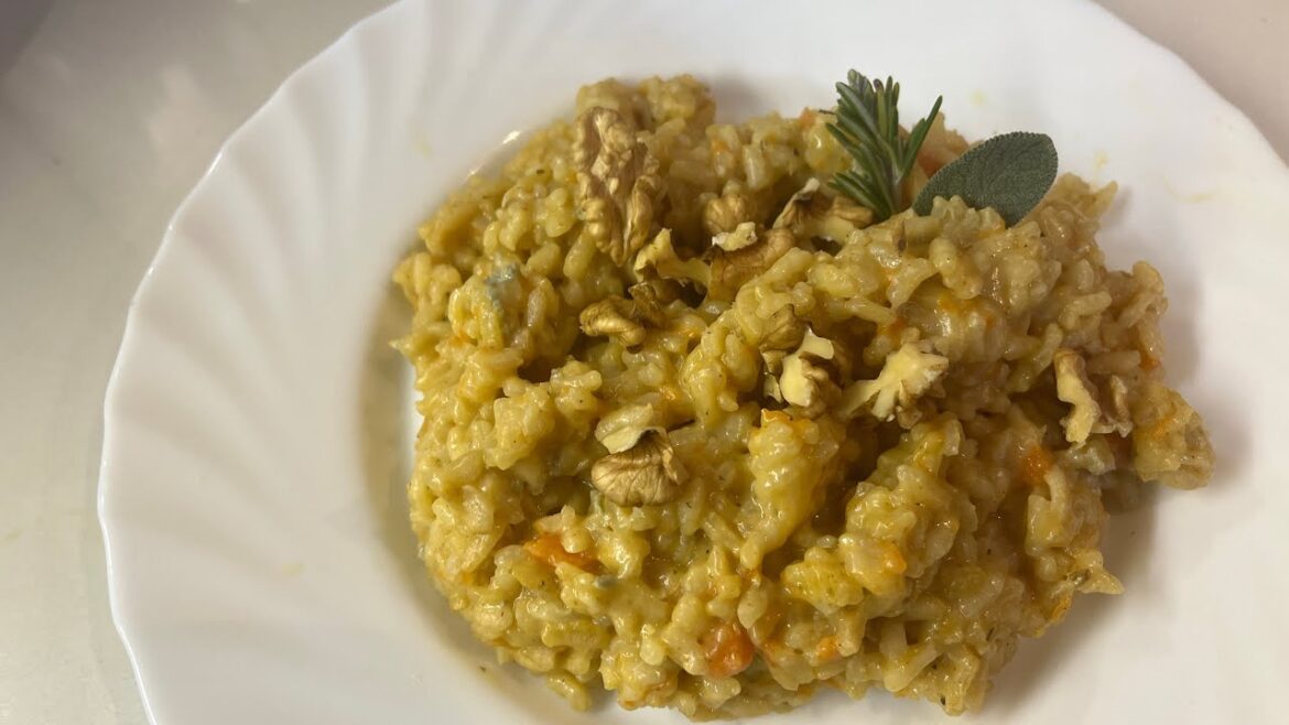 Risotto con zucca, Castelmagno e gorgonzola , ricette facile e gustosissimo