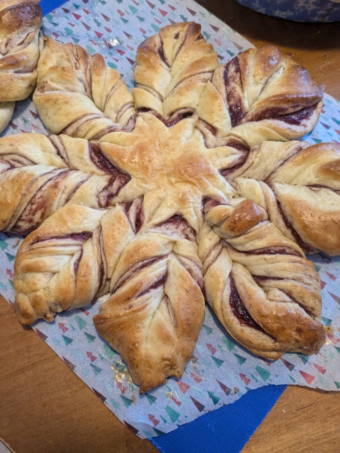 Christmas Morning snowflake bread