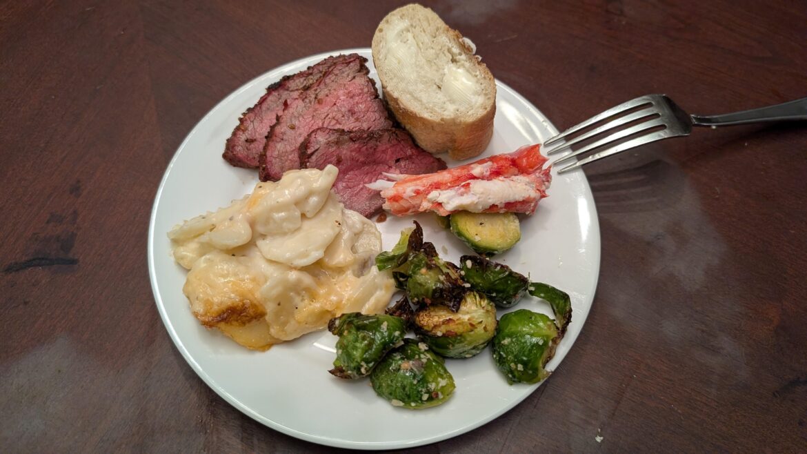 Surf and Turf Christmas dinner