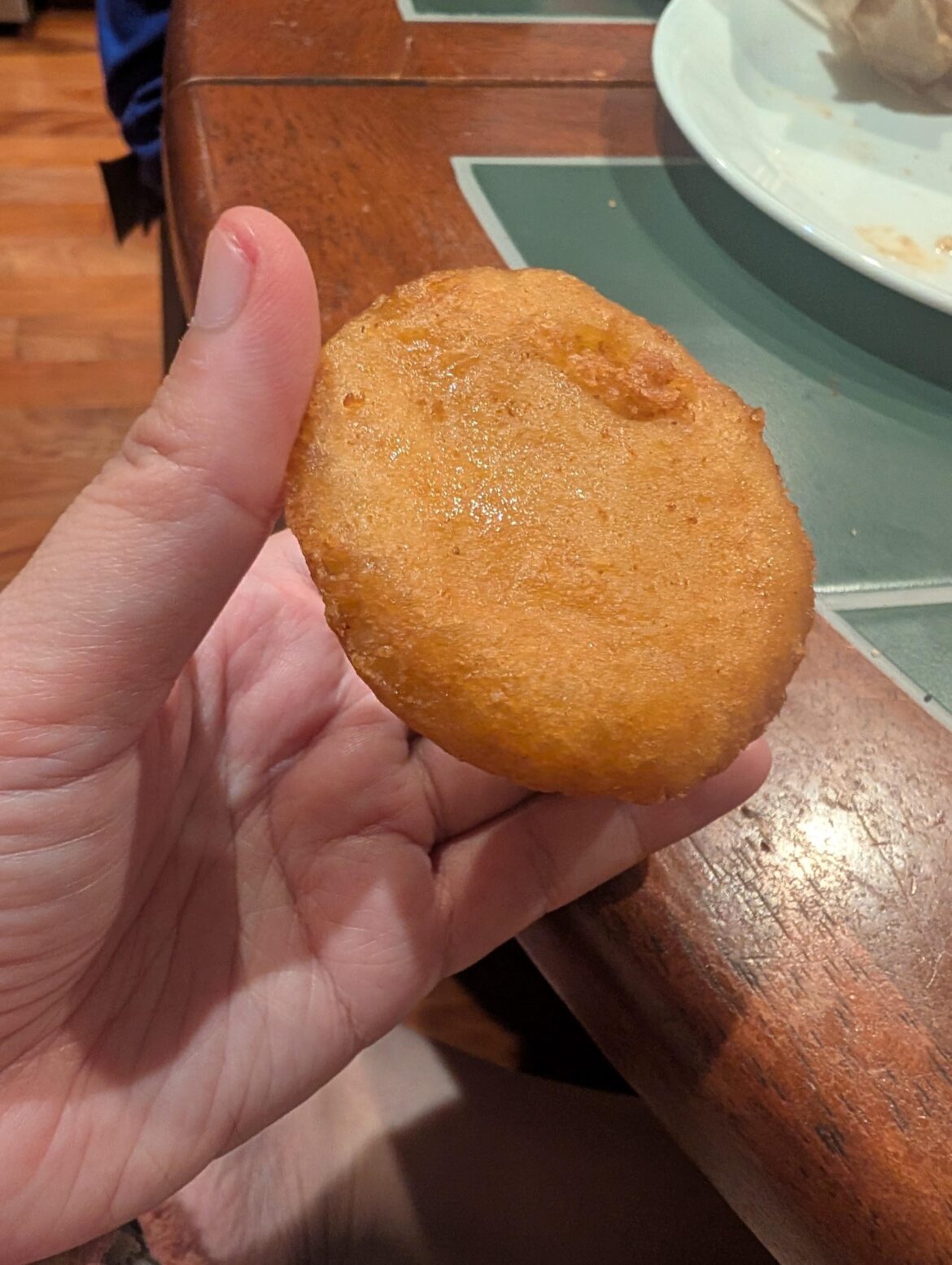 This solid onion ring ... onion puck in our takeout today [OC]