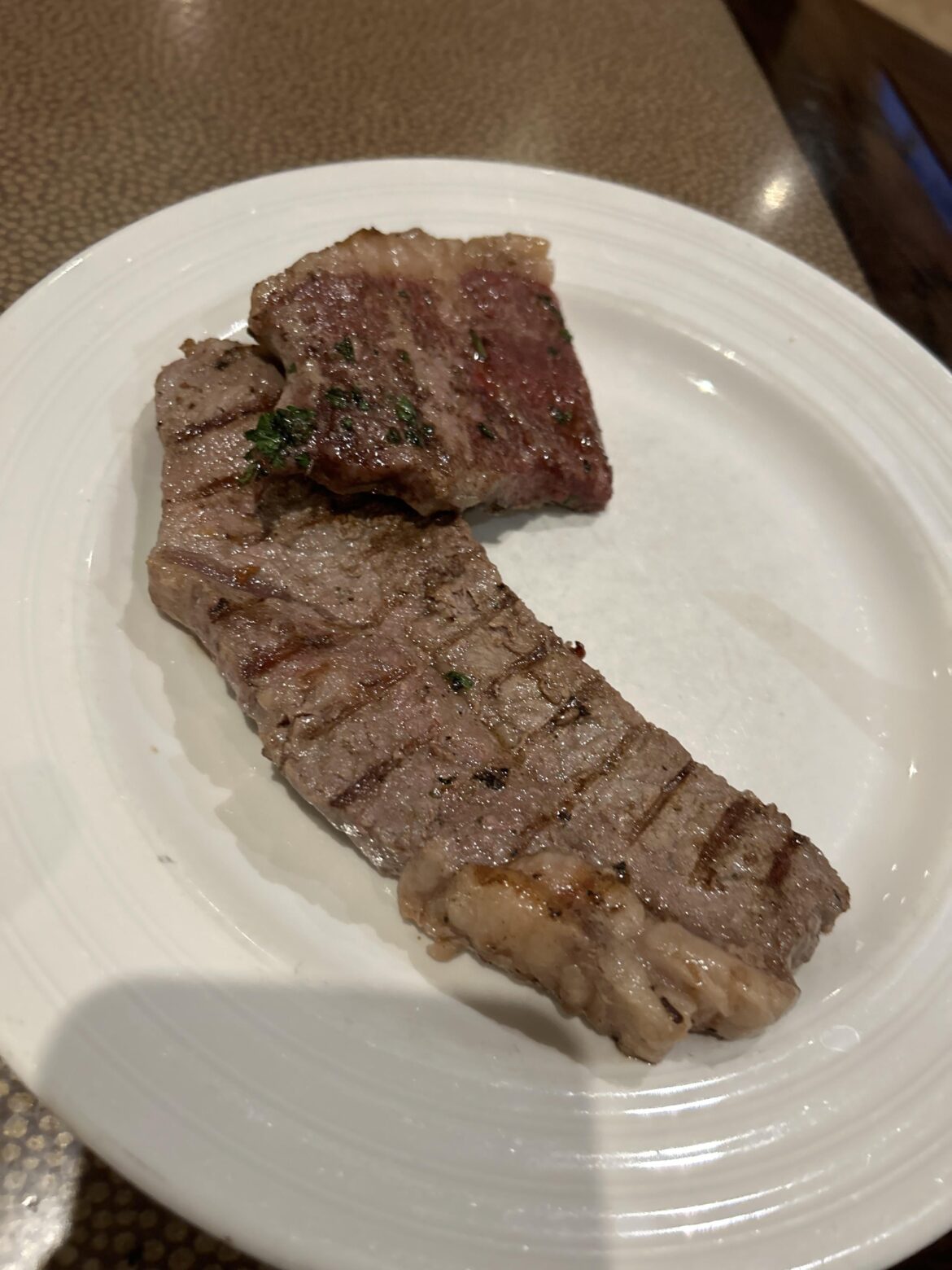 steak given to my bf on his cruise…