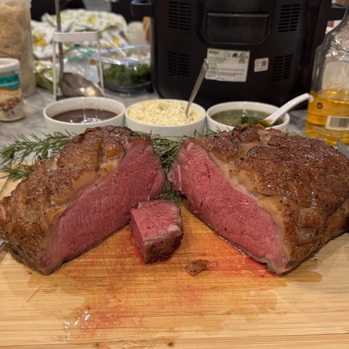 Prime Strip Loin reverse-seared for Christmas