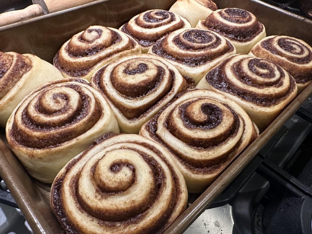 Lots of cinnamon rolls, love how everyone’s is a little different. Here are mine
