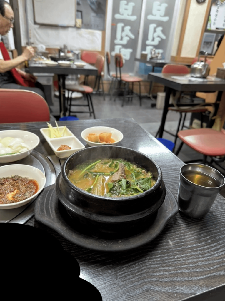 Best meal of my 2-week winter trip to Seoul - a hearty soup/broth known as '보신탕' ("invigorating soup"), at 형제보신탕 near Gwangjang Market. Incredibly hospitable owner.