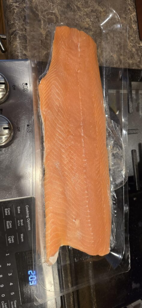 First smoke down, salmon